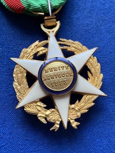 《竞宝斋》第420场 周日，周一，周二  3场连拍 （全场包邮） 1883年法国农业功勋章 带盒 总重约20.9克