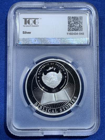 《竞宝斋》第420场 周日，周一，周二  3场连拍 （全场包邮） TQG PF69UC 帕劳2011年圣经故事-该隐和亚伯2元彩色精制银币 15.55克 925银 发行量1千