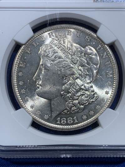 《竞宝斋》第420场 周日，周一，周二  3场连拍 （全场包邮） NGC MS62 美国1881年摩根一美元银币 低评 基础投资盒子币 外面还在涨