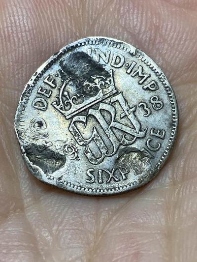 2025年第九十四场(总第一百二十场）外国好品散币(免佣金) - 差品–英国🇬🇧1938年6便士银币(乔治六世第一版，500银)