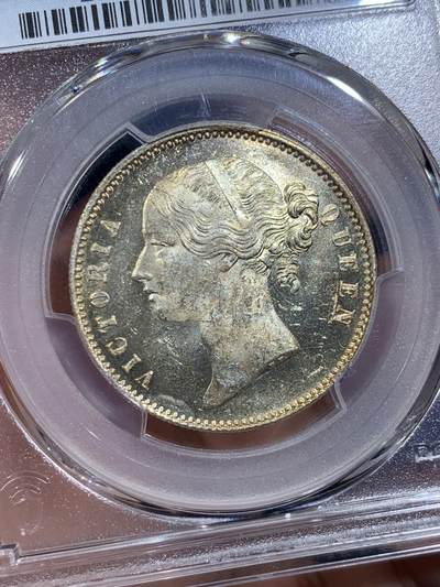 《竞宝斋》第420场 周日，周一，周二  3场连拍 （全场包邮） PCGS MS62 东印度公司1840年1卢比银币