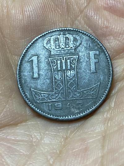 2025年第九十四场(总第一百二十场）外国好品散币(免佣金) - 比利时🇧🇪1942年1法郎(利奥波德三世，左法语–右荷语，二战德国占领时期)