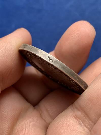 《竞宝斋》第420场 周日，周一，周二  3场连拍 （全场包邮） 法国婚礼银章 1860 神灯银标 18.35克 34.7mm