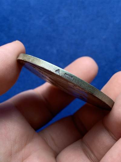 《竞宝斋》第420场 周日，周一，周二  3场连拍 （全场包邮） 名家罗蒂作 波利尼亚克亲王颁发法国曼恩-卢瓦尔省议员镀银铜章 56.3克 50.8mm 三角铜标 带盒