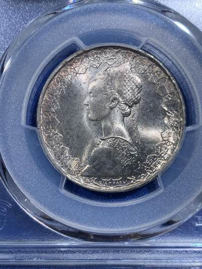 《竞宝斋》第420场 周日，周一，周二  3场连拍 （全场包邮） PCGS MS67 意大利500里拉银币 1970哥伦布文艺复兴少女 卷拆车轮光高分！