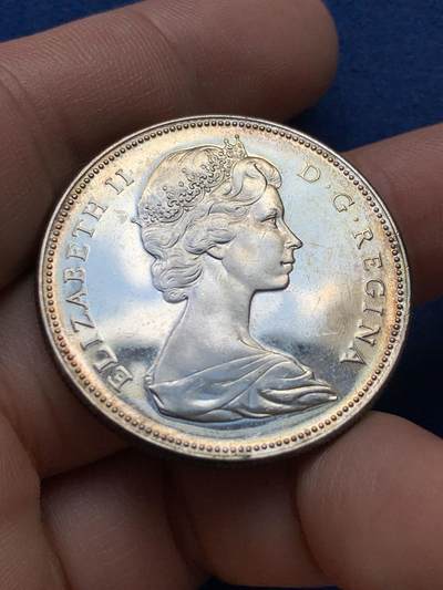 《竞宝斋》第420场 周日，周一，周二  3场连拍 （全场包邮） 加拿大1967年大雁1元银币