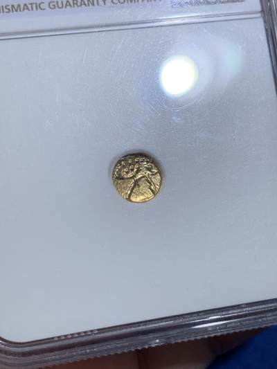 《竞宝斋》第420场 周日，周一，周二  3场连拍 （全场包邮） NGC MS64 印度1400-1750法南小金币 0.39g 高分状态很好