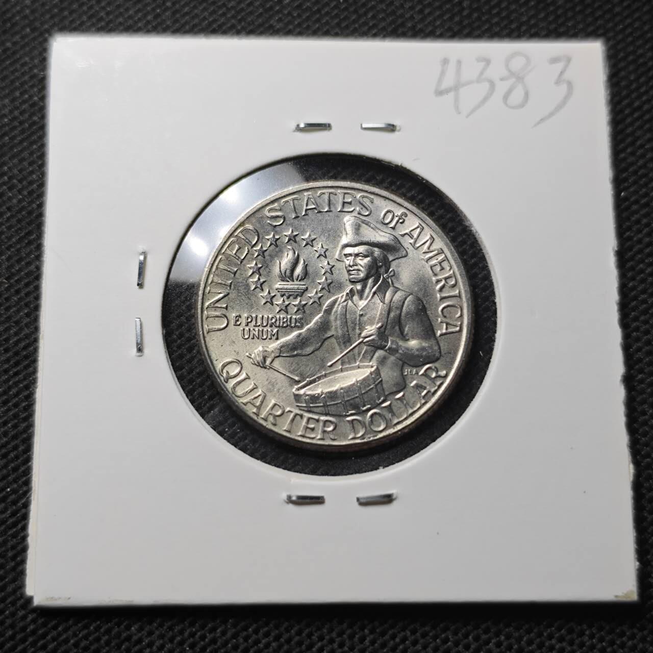 KK钱币收藏小铺 第343场 2月预留时间 周末发货  1976美国25分纪念币 好品