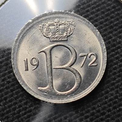 KK钱币收藏小铺 第343场 2月预留时间 周末发货 -  1972比利时25分 好品