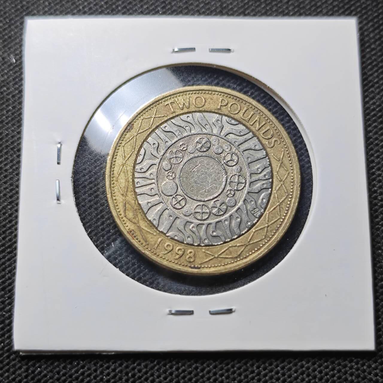KK钱币收藏小铺 第343场 2月预留时间 周末发货 1998英国2英镑 双色币