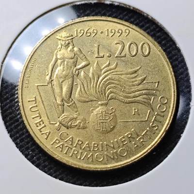KK钱币收藏小铺 第343场 2月预留时间 周末发货 - 1999意大利200里拉 纪念币 少见品种