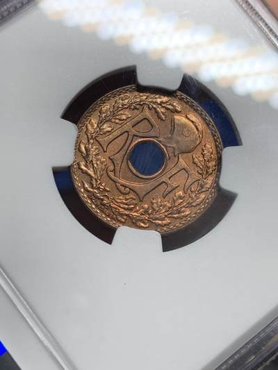 《竞宝斋》第420场 周日，周一，周二  3场连拍 （全场包邮） NGC MS64RB 法属印支1939年1/2C铜币