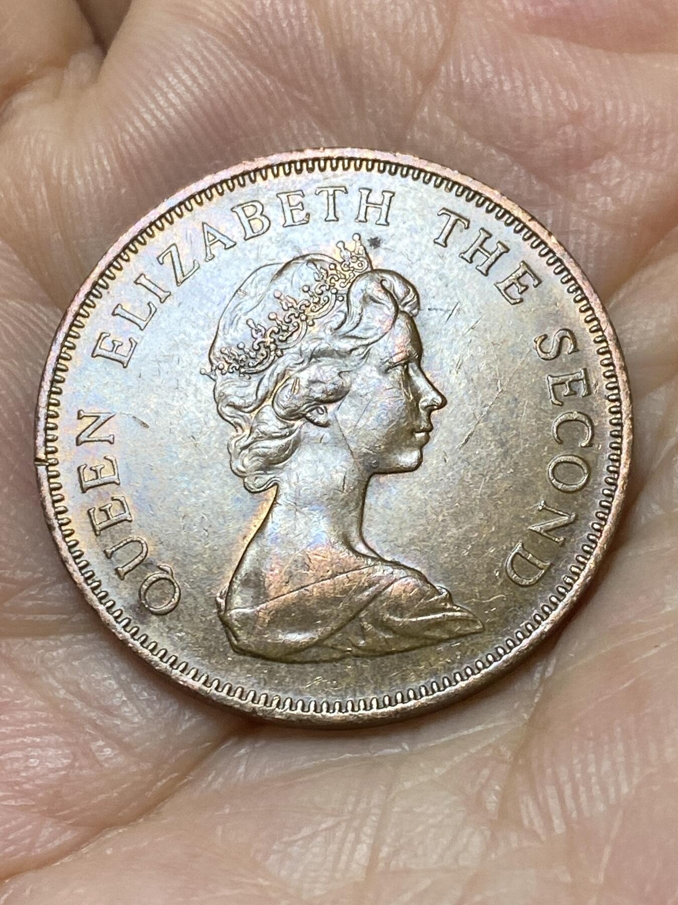 2025年第九十四场(总第一百二十场）外国好品散币(免佣金) 英占福兰克群岛1987年2便士(伊丽莎白二世中年花冠，第一套第一版，青铜材质无磁版)