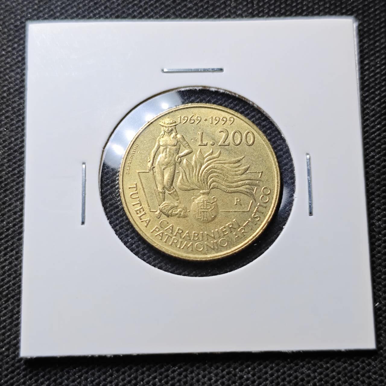 KK钱币收藏小铺 第343场 2月预留时间 周末发货 1999意大利200里拉 纪念币 少见品种