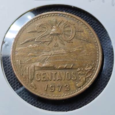 KK钱币收藏小铺 第343场 2月预留时间 周末发货 - 1973墨西哥20分 铜币