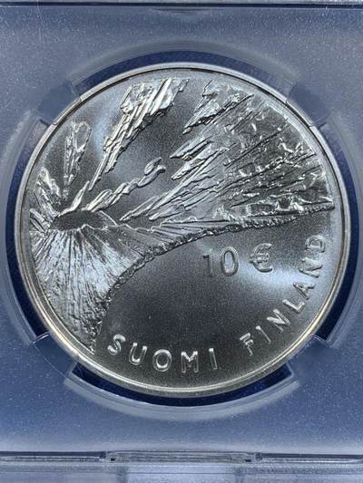 《竞宝斋》第420场 周日，周一，周二  3场连拍 （全场包邮） TQG MS69 芬兰2006年欧洲之星-约翰·维尔海姆·斯内尔曼诞辰200周年10欧元普制银币 25.5克 925银 发行量7千