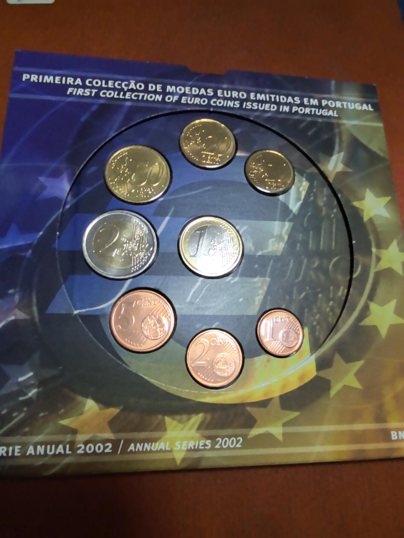 长老汇蛇年精选第五十场拍卖 2002葡萄牙8枚欧元套装，卡装