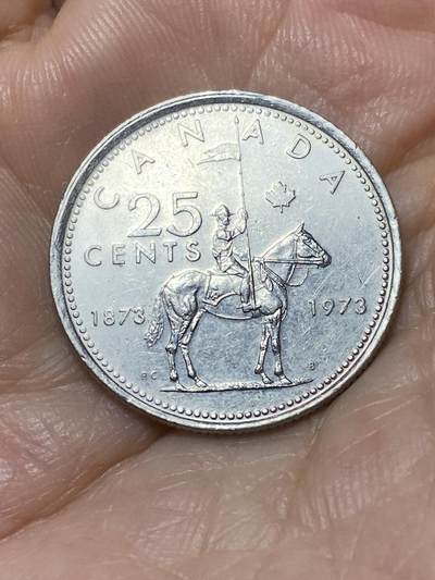 2025年第九十四场(总第一百二十场）外国好品散币(免佣金) - 加拿大🇨🇦1973年25分(皇家骑警百年纪念币)