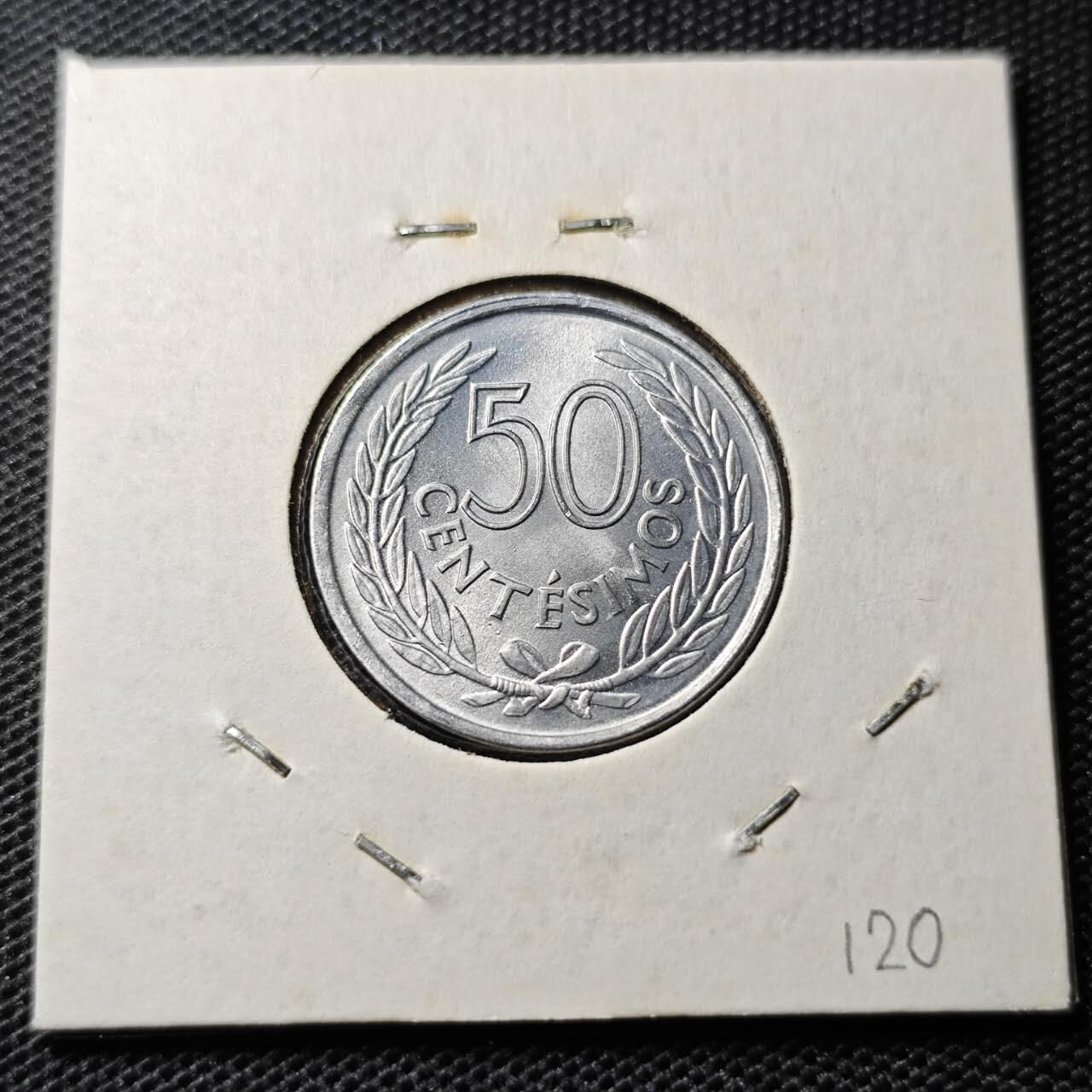 KK钱币收藏小铺 第344场 2月预留时间 周末发货 1965乌拉圭50分 拆卷品