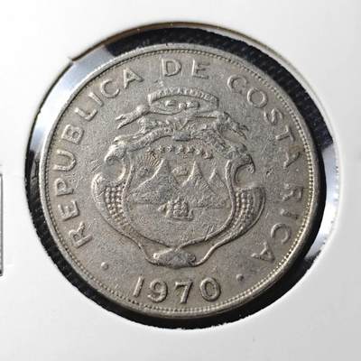 KK钱币收藏小铺 第343场 2月预留时间 周末发货 - 1970哥斯达黎加50分 