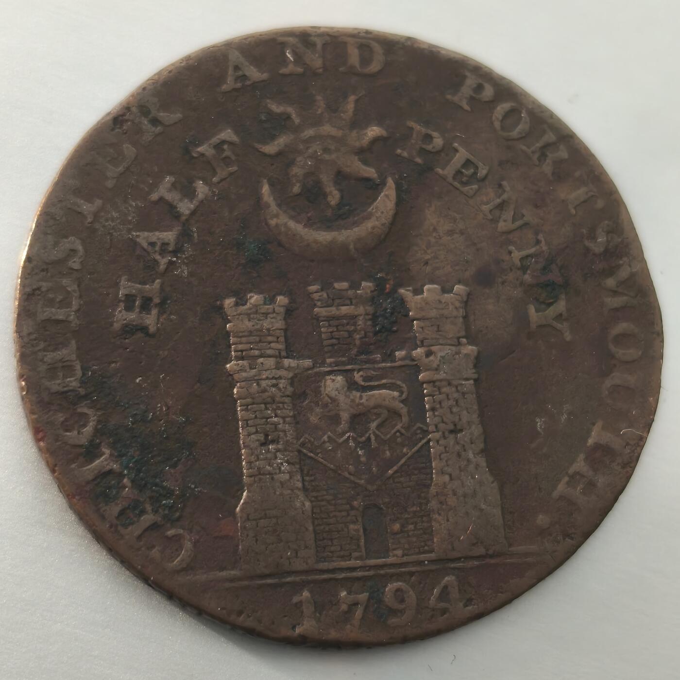 老蟹的宝藏🏴‍☠️ II-美国/奥地利/英国/其余国家评级币及散币 英国1794年普特茅斯和彻切斯特1/2便士代币