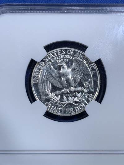 《竞宝斋》第420场 周日，周一，周二  3场连拍 （全场包邮） NGC PF64 美国 1964年 华盛顿25美分 银币 底板极美