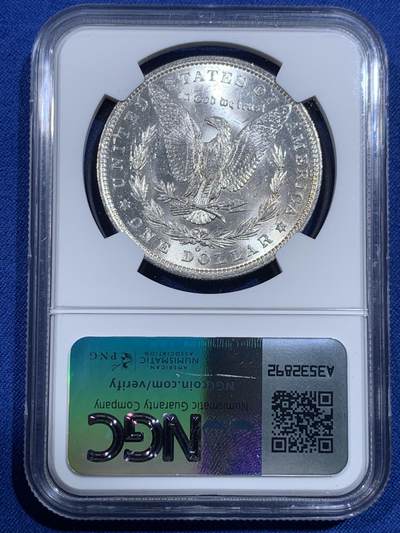 《竞宝斋》第420场 周日，周一，周二  3场连拍 （全场包邮） NGC MS63 美国1883年O版摩根银币，爆光BU品质，藏家必备品种。
