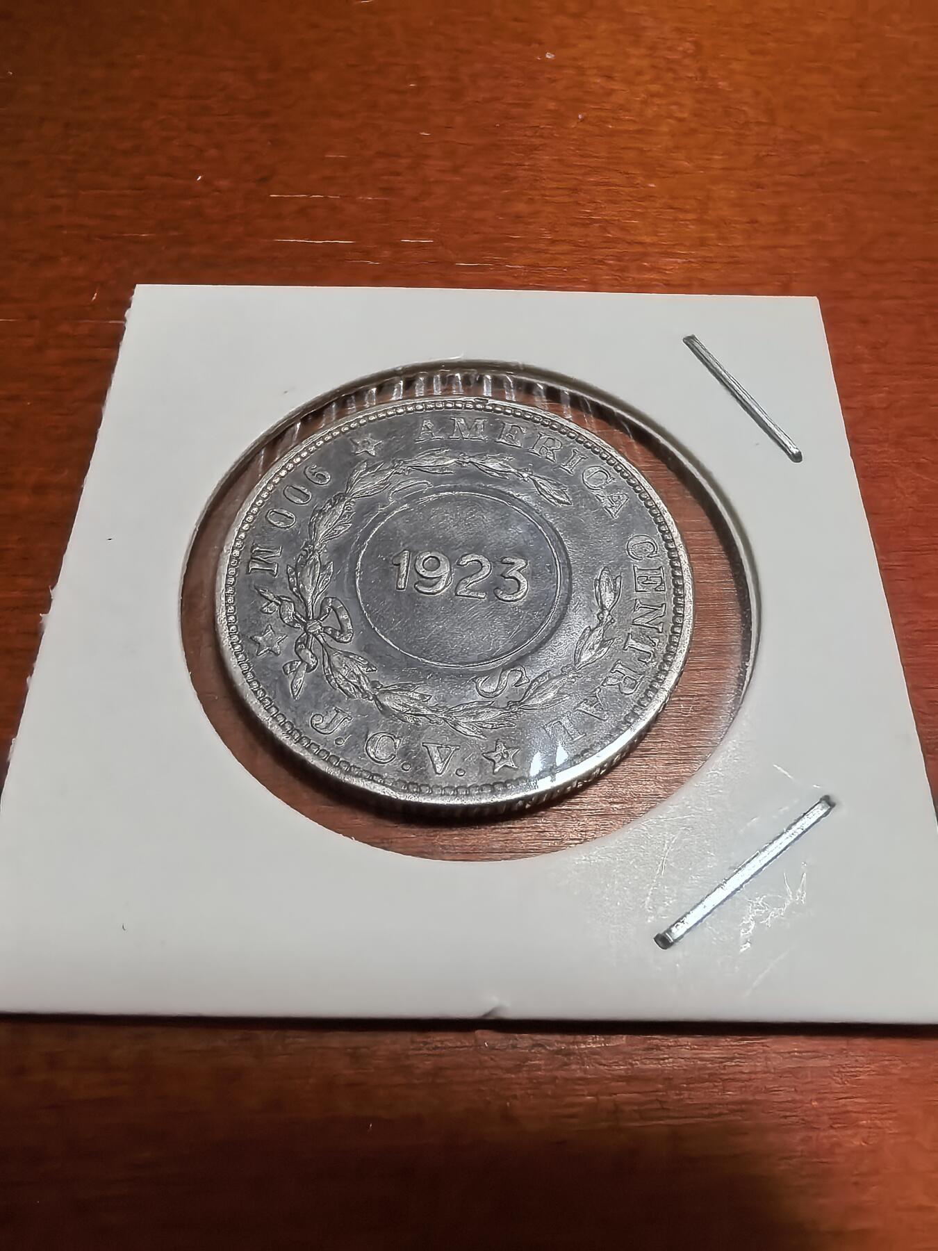 长老汇蛇年精选第五十场拍卖 1923哥斯达黎加1科隆加盖于1903年50分银币，热门品种