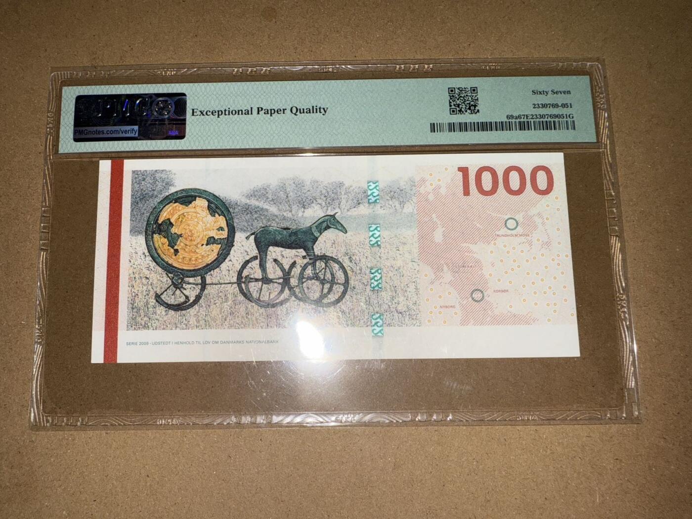 【礼羽收藏】🌏世界钱币拍卖第104期 丹麦1000克朗纸币PMG 67EPQ高分评级币