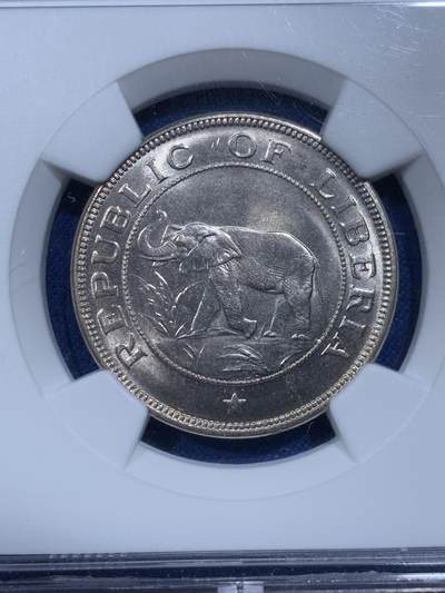 《竞宝斋》第420场 周日，周一，周二  3场连拍 （全场包邮） 3枚一组 NGC MS63-64利比里亚1941年大象(1分MS非常少见）