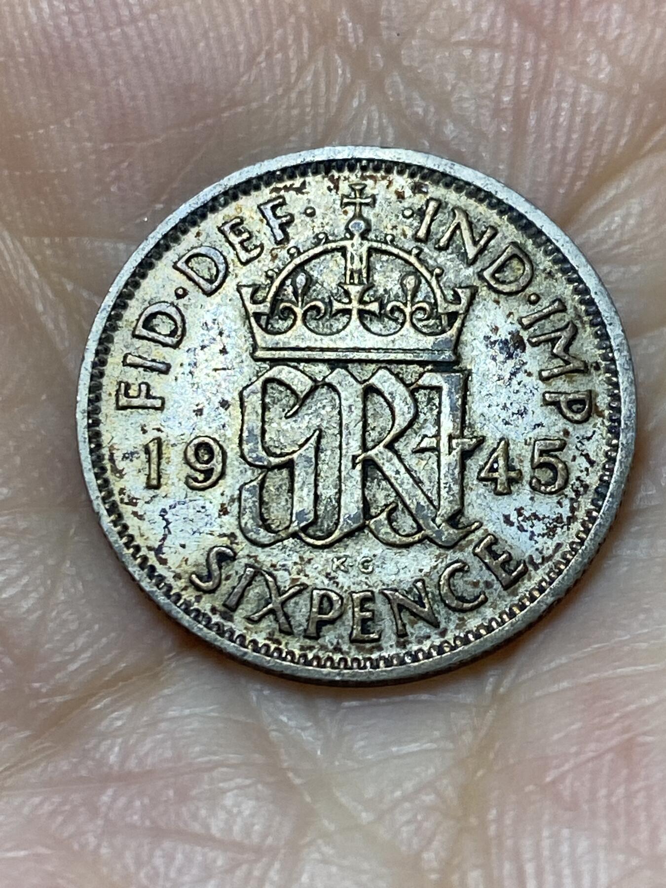 2025年第九十四场(总第一百二十场）外国好品散币(免佣金) 英国🇬🇧1945年6便士银币(乔治六世第一版，500银)