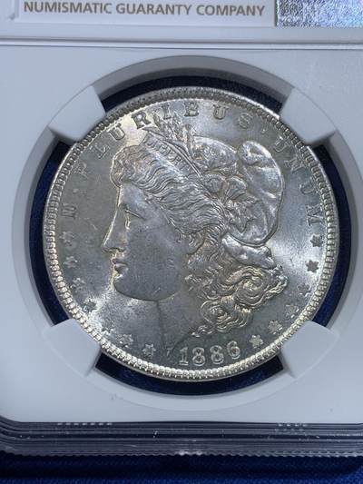 《竞宝斋》第420场 周日，周一，周二  3场连拍 （全场包邮） NGC MS64 美国1886年摩根1美元银币