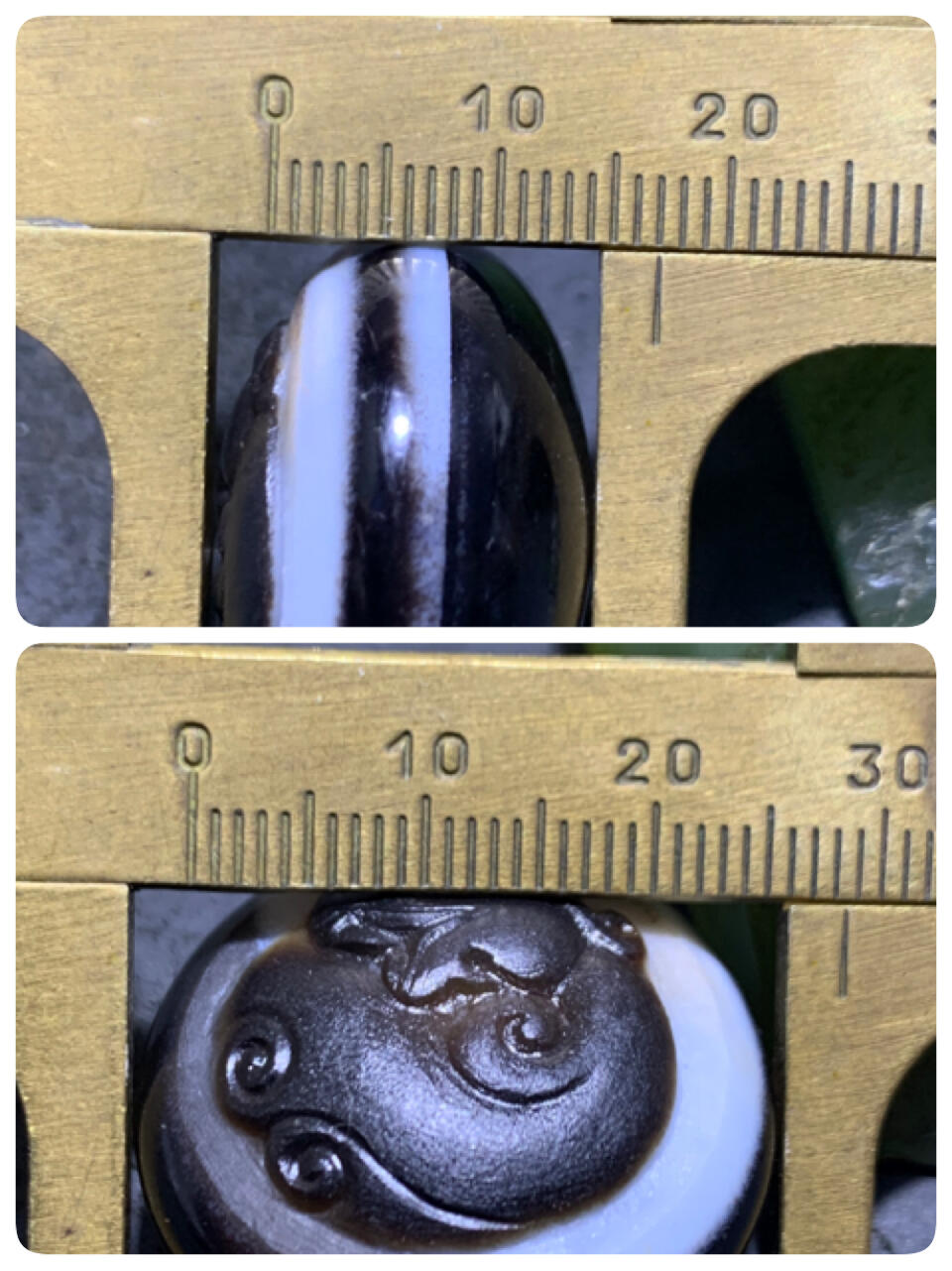 精品药师玛瑙手工雕刻仿古龙板珠（背云）一颗