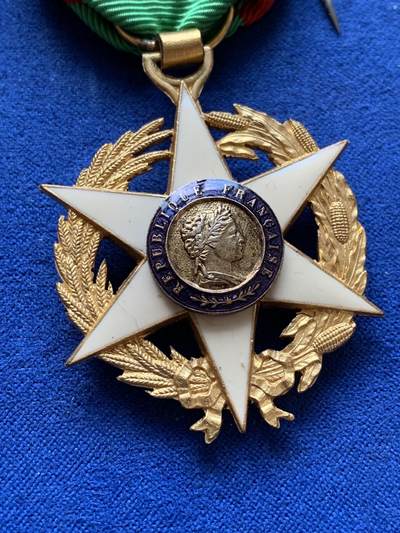 《竞宝斋》第420场 周日，周一，周二  3场连拍 （全场包邮） 1883年法国农业功勋章 带盒 总重约20.9克