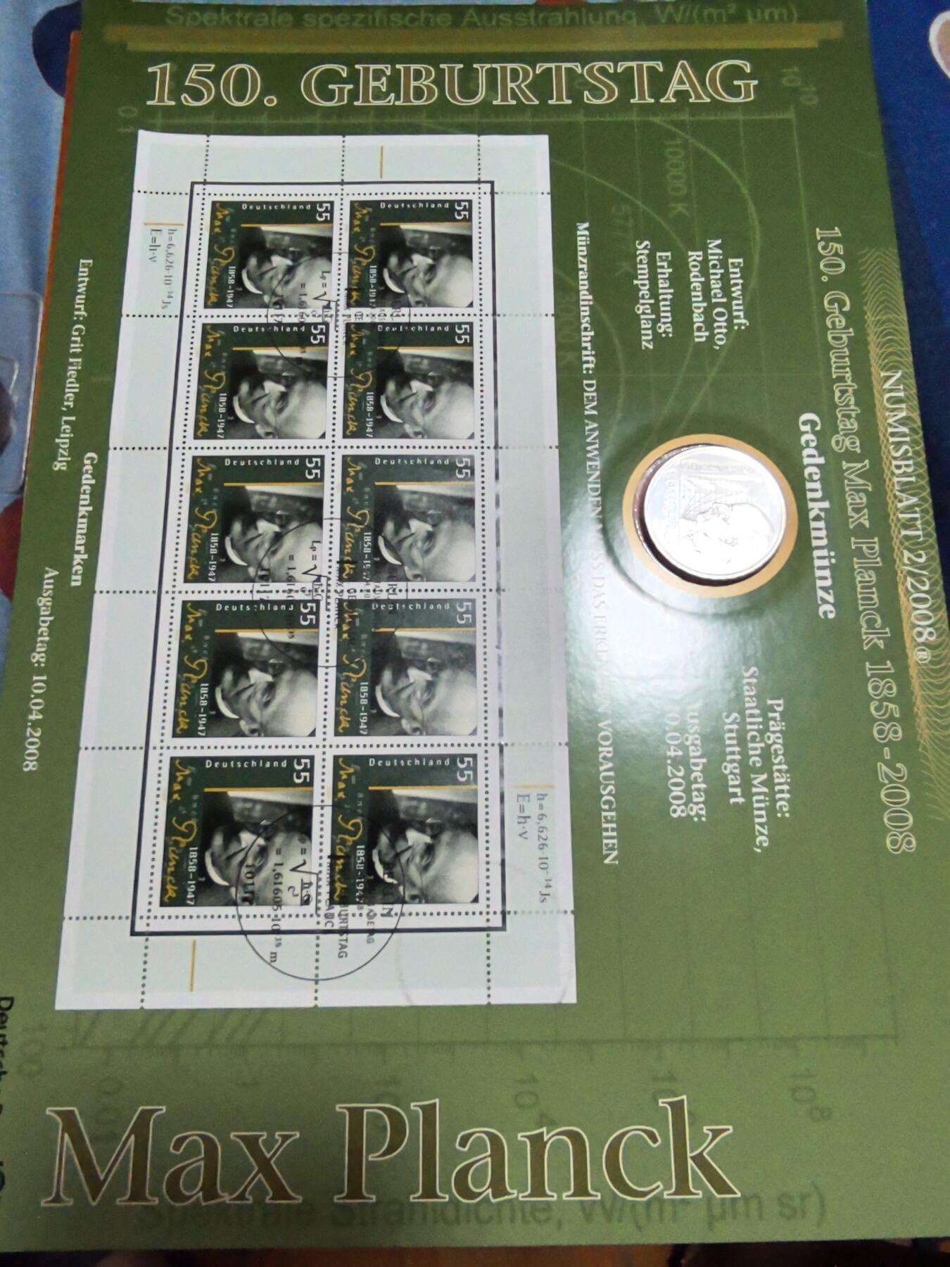 长老汇蛇年精选第五十场拍卖 2008德国普朗克邮币卡，含同名10欧元1枚