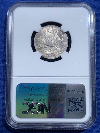 《竞宝斋》第420场 周日，周一，周二  3场连拍 （全场包邮） NGC MS63 意大利1913年圈版马车1里拉银币 币面丝滑 淡黄油光