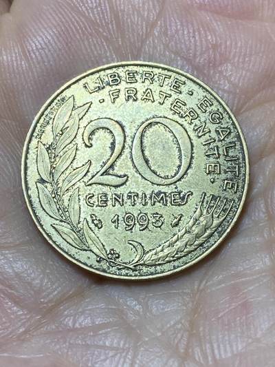2025年第九十四场(总第一百二十场）外国好品散币(免佣金) - 法国🇫🇷1993年20生丁(海豚标)