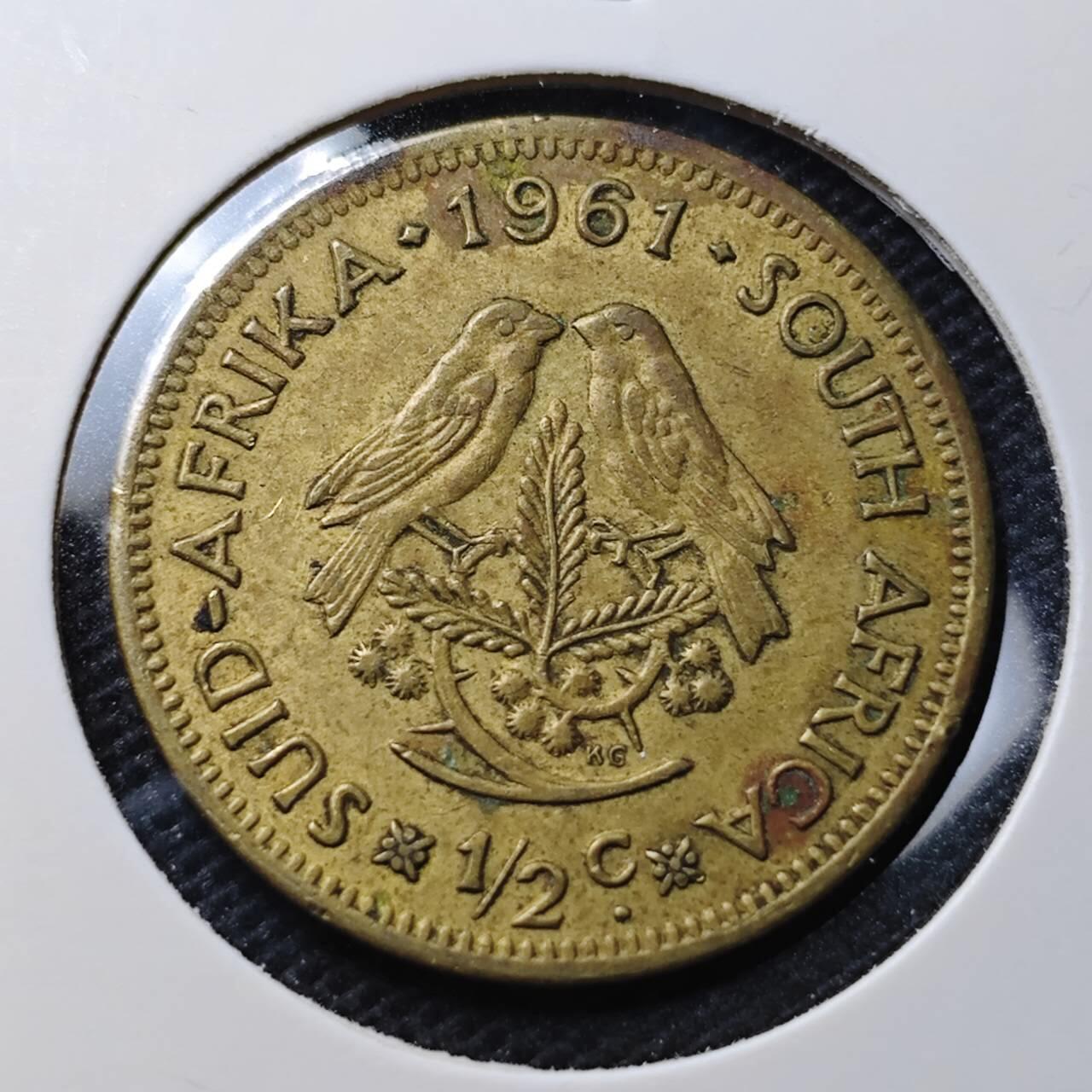 KK钱币收藏小铺 第343场 2月预留时间 周末发货 1961南非1/2便士