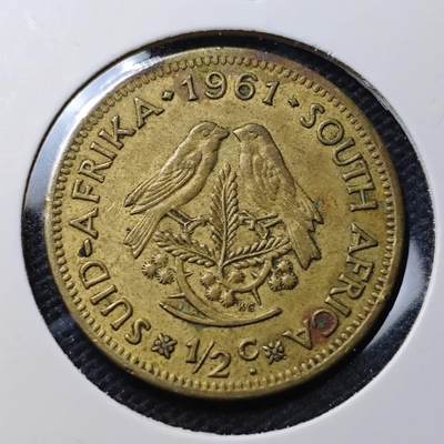 KK钱币收藏小铺 第343场 2月预留时间 周末发货 - 1961南非1/2便士