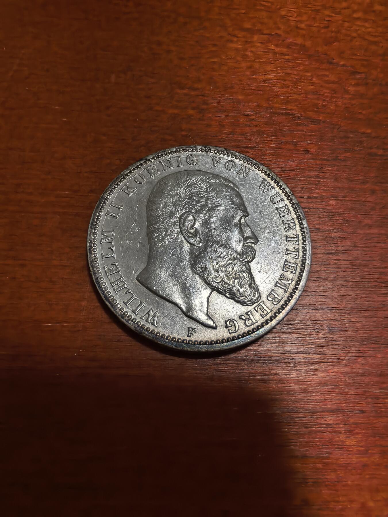 长老汇蛇年精选第五十场拍卖 1914德国符腾堡3马克银币，好品