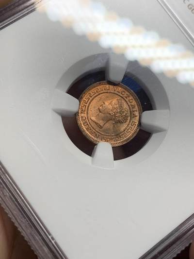 《竞宝斋》第420场 周日，周一，周二  3场连拍 （全场包邮） NGC MS64RB 英属锡兰1890年维多利亚1/4铜币 高分
