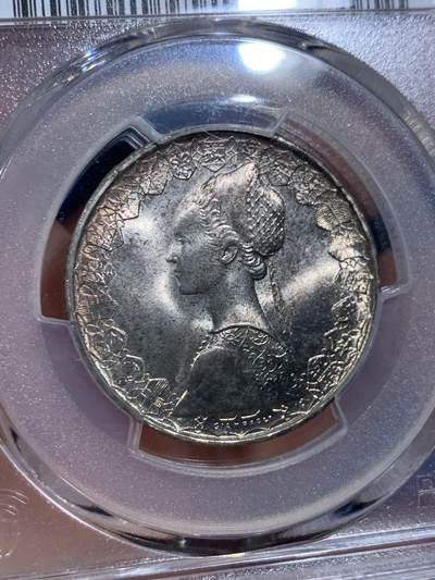《竞宝斋》第420场 周日，周一，周二  3场连拍 （全场包邮） PCGS MS67 意大利500里拉银币 1970哥伦布文艺复兴少女 卷拆车轮光高分！