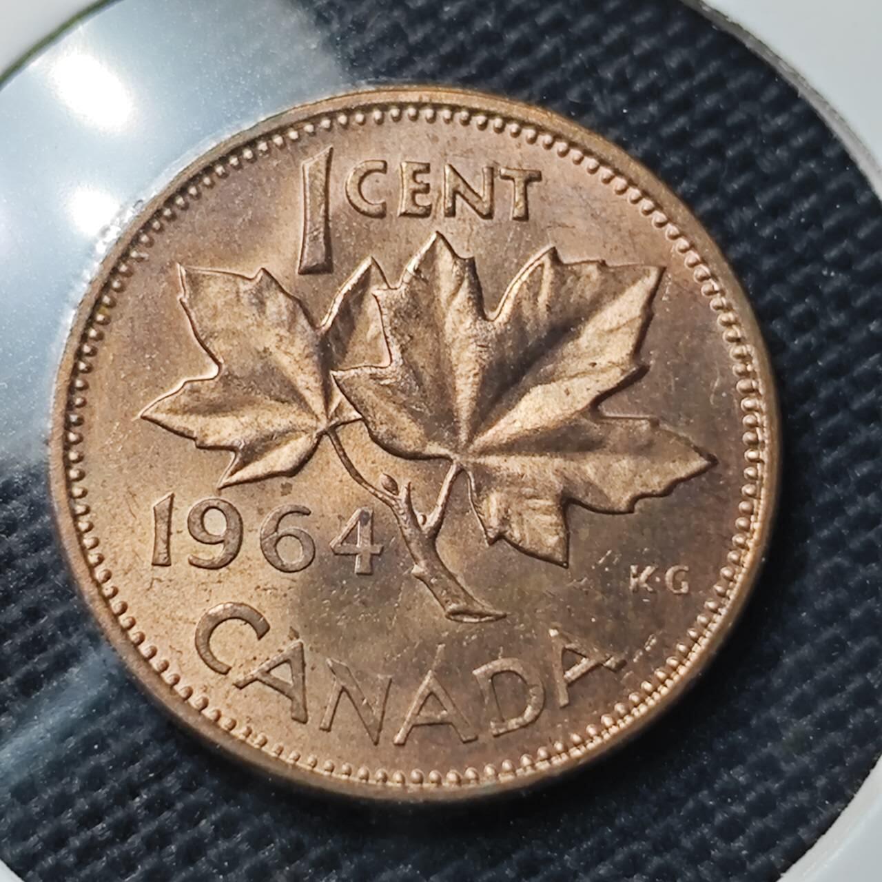 KK钱币收藏小铺 第343场 2月预留时间 周末发货  1964加拿大1分 好品