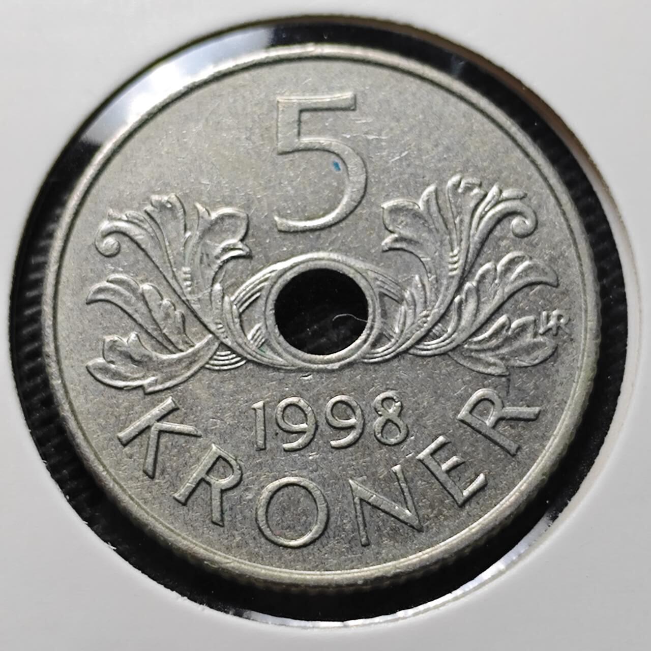 KK钱币收藏小铺 第343场 2月预留时间 周末发货 1998挪威5克朗