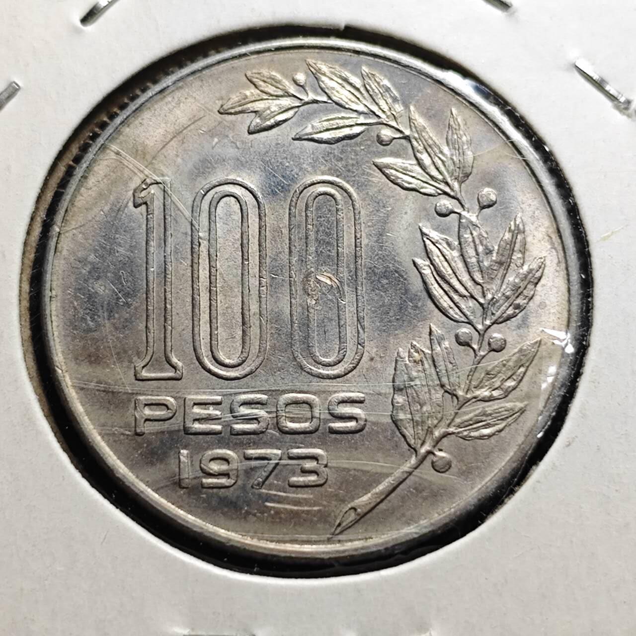 KK钱币收藏小铺 第344场 2月预留时间 周末发货 1973乌拉圭100比索 