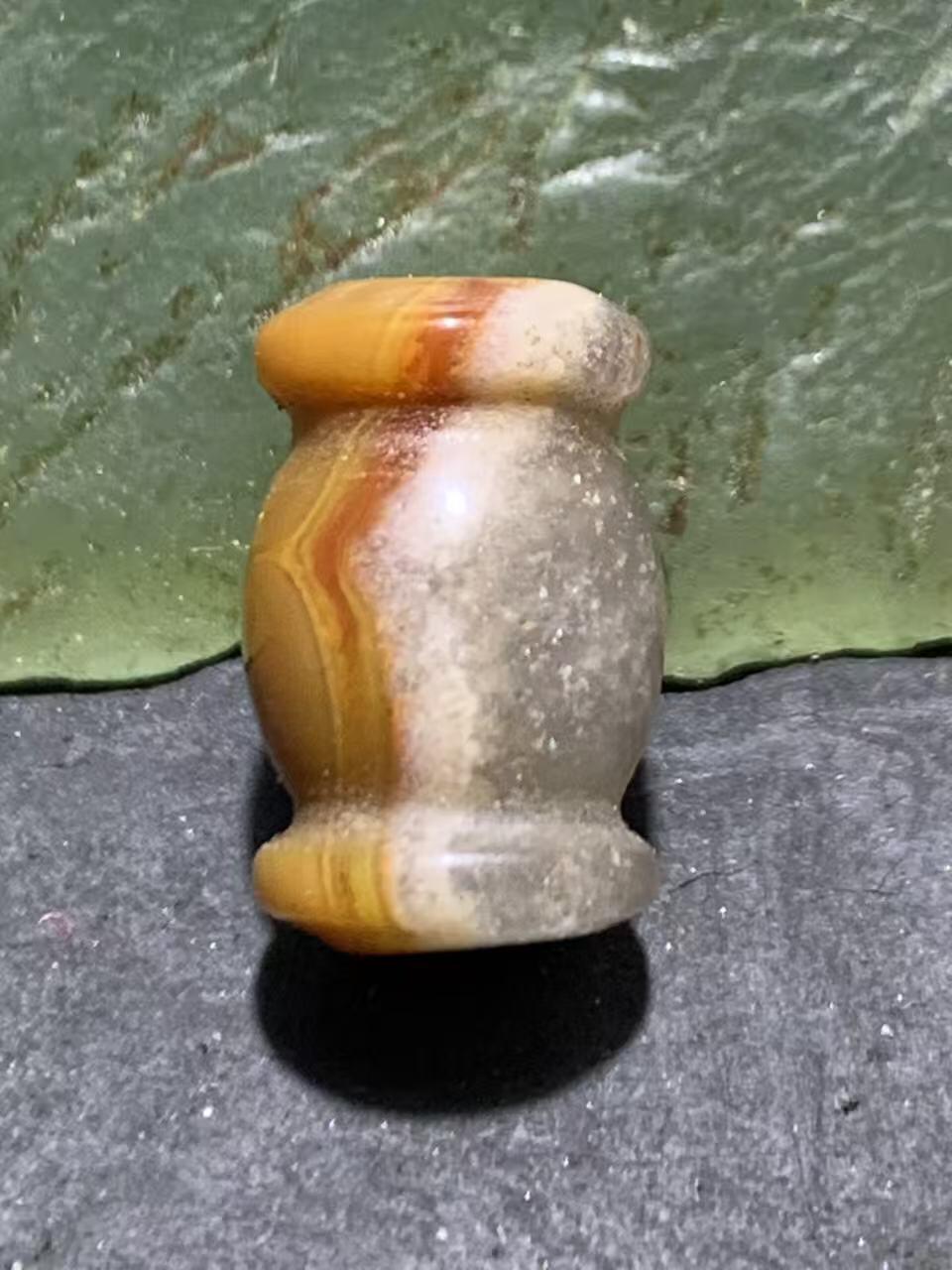 精美冰飘战国红玛瑙鼓珠一颗！