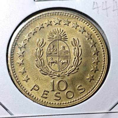 KK钱币收藏小铺 第344场 2月预留时间 周末发货 - 1965乌拉圭10比索 