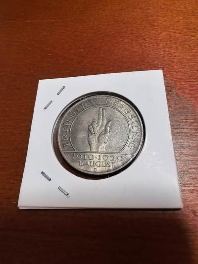 长老汇蛇年精选第五十场拍卖 - 1929D德国魏玛时期莱茵解放兴登堡3马克银币