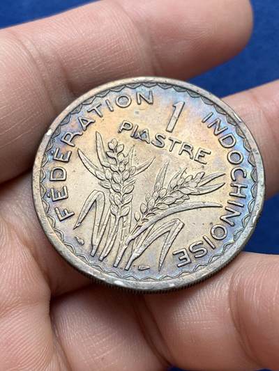 《竞宝斋》第420场 周日，周一，周二  3场连拍 （全场包邮） 法属印支1947年1皮阿斯特齿边镍币