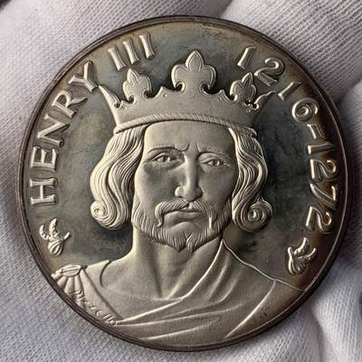 掌中浮雕-藏着的欧洲第036场 - 英格兰国王亨利三世（1216—1272年在位）银章，44.5mm，41.2g